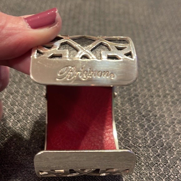 Brighton- Christo wide cuff bracelet set with red/dark gray leather insert. - Picture 2 of 10